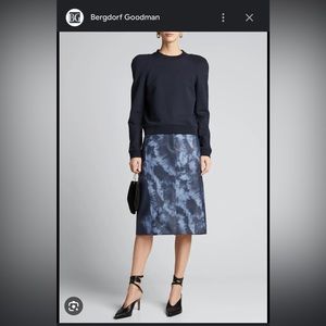 Tibi blue tie dye rubberized skirt 6 new with tags